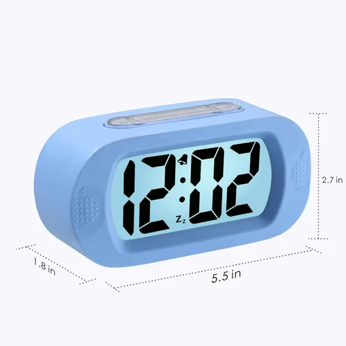 Miniatura 6 de Plumeet Reloj Despertador para Niños LCD Digital Grande Relojes Despertadores de Viaje con Repetición y Luz Nocturna - Sonido Ascendente
