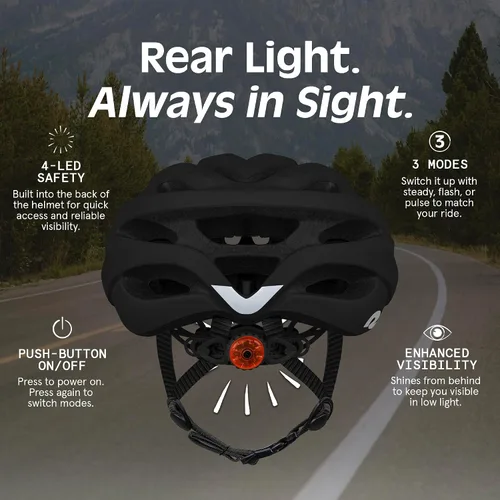 Miniatura 6 de Casco Retrospec Silas para Bicicleta de Carretera con 24 Ventilaciones y Luz de Seguridad LED Integrada - Protección Ciclista Ajustable para Adultos