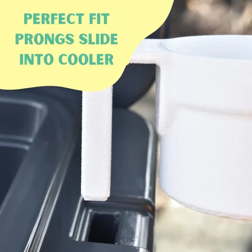 Miniatura 3 de Accesorio para portavasos compatible con enfriadores Yeti 35 Soporte para bebidas para enfriadores Fabricado en Estados Unidos (blanco, una taza)