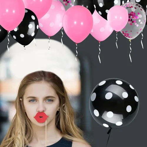 Miniatura 5 de 75 Piezas Globos de Color Ratón Globos de Confeti de Lunares de Látex Guirnalda de Fiesta para Halloween Baby Shower Boda Decoraciones de Fiesta