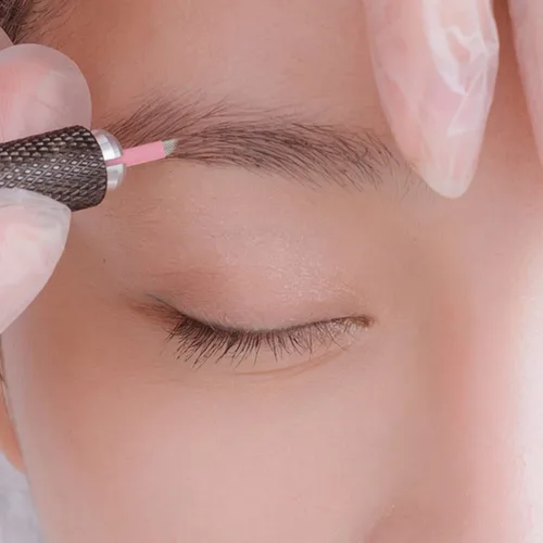 Miniatura 4 de XIAOYU 50 agujas desechables para microblading de cejas, cuchillas de maquillaje de microcuchillas de tatuaje para suministros de maquillaje