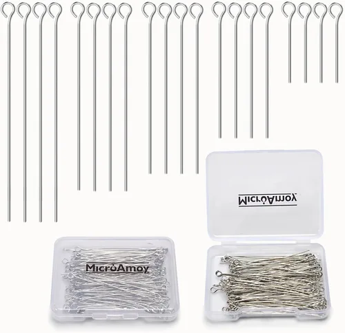 Miniatura 9 de Alfileres de cabeza plana llenos de oro de 18 quilates, 50 mm (1.96 pulgadas), 100 piezas, suministros para hacer joyas de aretes y pulseras, sin