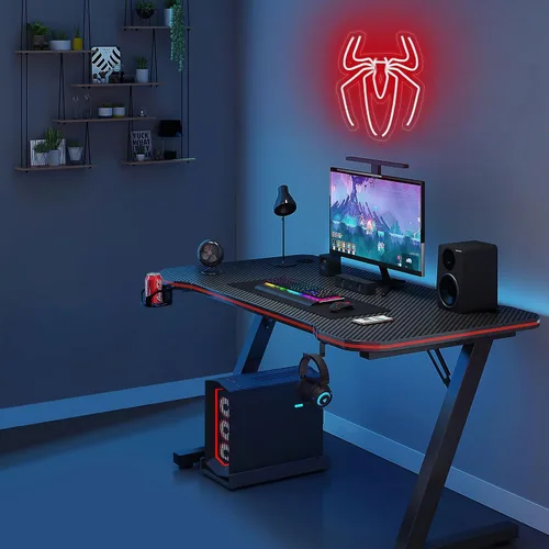 Miniatura 7 de Letrero de Neón de Decoración de Habitación de Anime de Araña - 3 Ajustes de Brillo Alimentado por USB Lámpara de Araña Linda para Dormitorio
