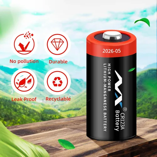 Miniatura 5 de CR123A - Batería de litio de 3 V, 3 voltios, 1600 mAh, batería de litio de alta potencia, larga duración para cámara, sistema de alarma, linterna