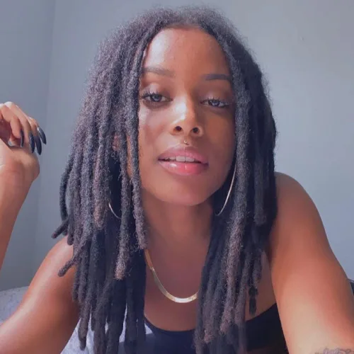 Miniatura 17 de Loc - Extensiones de cabello humano de 0.2cm de ancho, 4 pulgadas, 10 hebras de color negro natural, completamente hechas a mano, permanentes, se