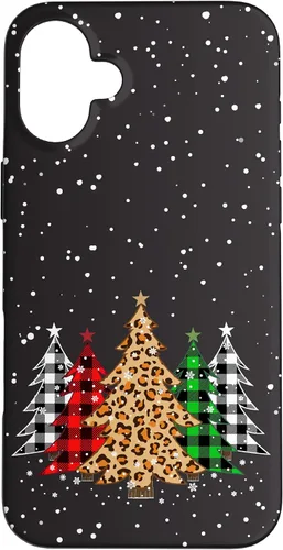 Miniatura 23 de Funda con diseño de árboles de Navidad con estampado de leopardo y cuadros para iPhone 16