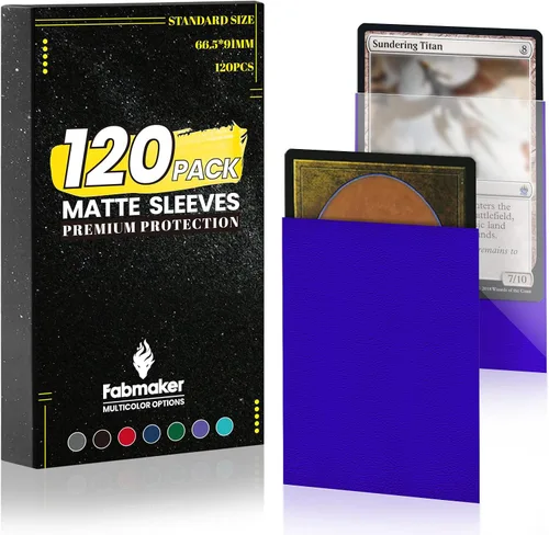 Miniatura 21 de Fabmaker - Juego de 200 fundas negras para tarjetas, fundas estándar resistentes MTG mate, acabado trasero mate, barajado perfecto, protege todas