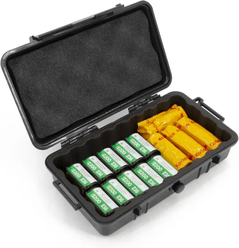 Miniatura 8 de CASEMATIX Estuche rígido de película de 1.378 in – 7" resistente al agua y a la luz soporte para hasta 0.472 x 1.378 in o 8 x 120 rollos