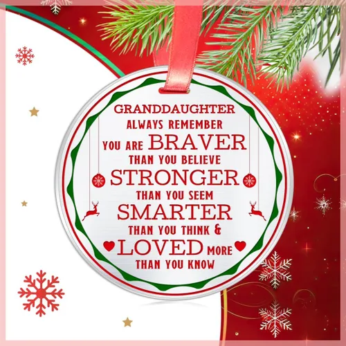 Miniatura 2 de Elegant Chef Adorno de Navidad para nieta - Always Remember You are Braver Stronger Smarter, recuerdo inspirador motivacional de la abuela
