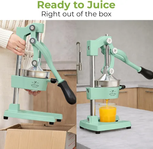 Miniatura 3 de Zulay Kitchen Exprimidor de hierro fundido, exprimidor manual resistente con coladores desmontables para una fácil limpieza, prensa de jugo