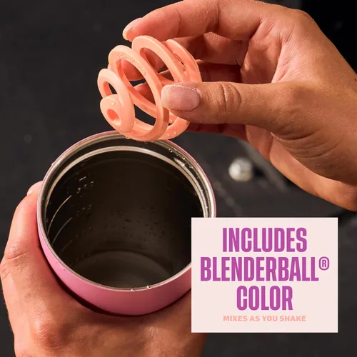 Miniatura 3 de BlenderBottle Vaso Térmico 2 en 1 de Acero Inoxidable, Tapa Swig a Prueba de Fugas, Pajita, BlenderBall, Libre de BPA, Para Batidos de Proteínas