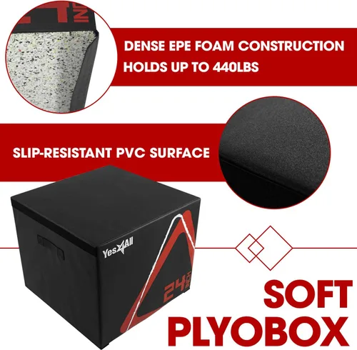 Miniatura 4 de Yes4All Caja pliométrica ajustable de espuma suave, entrenador de saltos - Para ejercicios pliométricos y acondicionamiento, múltiples variaciones
