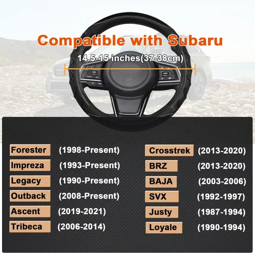 Miniatura 2 de GIANT PANDA Cubierta del volante para Subaru Forester, cubierta del volante del coche para Subaru Outback y Crosstrek - Negro