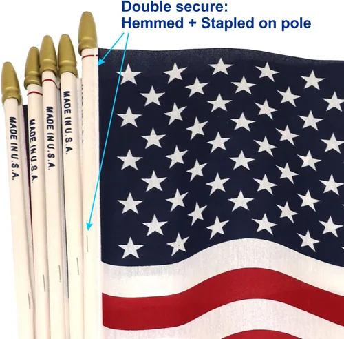 Miniatura 4 de GIFTEXPRESS 24 banderas de 12 x 18 pulgadas fabricadas en Estados Unidos impresas con punta de lanza, 4 de julio y Día de los Caídos de Estados