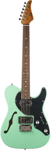 EART E-TT72 Guitarra eléctrica de cuerpo semihueco de 6 cuerdas, capacidad de juego versátil, potentes pastillas Humbucker guitarras de puente fijo