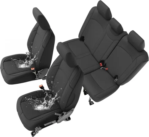 Miniatura 15 de GIANT PANDA Fundas de asiento de neopreno para Jeep Wrangler JK de 4 puertas (2007), neopreno UV y resistente al agua, juego completo de fundas