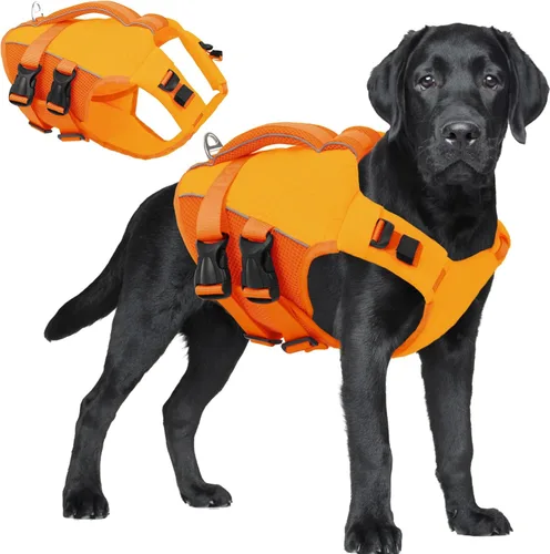 Miniatura 24 de ASENKU Chaleco salvavidas para perros, chaleco de natación para perros de alta flotación con asas de rescate para perros pequeños, medianos