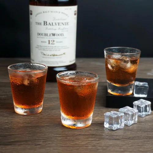 Miniatura 6 de BCnmviku Juego de vasos de chupito de 1.5 onzas con base pesada, vaso de chupito transparente (paquete de 2)