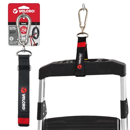 Miniatura 10 de VELCRO Brand Correa de sujeción fácil para organizar el garaje, pequeña, con capacidad de 150 libras, 40,6 cm x 2,5 cm, negra, VEL-30801-USA