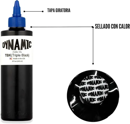 Miniatura 4 de Botella de tinta triple negra Dynamic Color Co, 8 onzas
