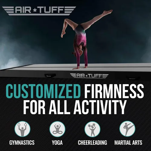 Miniatura 3 de Alfombrilla inflable para gimnasia Pista de aire para volteretas con bomba eléctrica para gimnasio en casa, yoga, animación, equipo de gimnasia