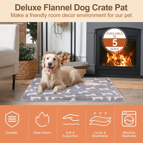 Miniatura 8 de BEAUTYZOO Tapete para cama de perro de 42 x 28 pulgadas, lavable para perros de tamaño XL, antideslizante para jaula de mascotas, tapete rectangular