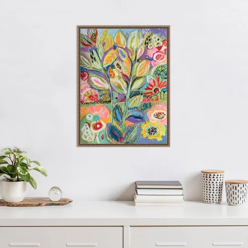 Miniatura 5 de Amanti Art Lienzo enmarcado para pared, 24 x 18 pulgadas, jardín de fantasía II, por Karen Fields, lienzo enmarcado para pared, arte abstracto