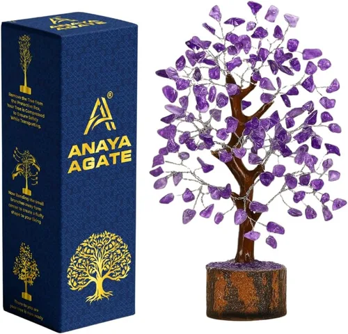 Miniatura 13 de Árbol de la vida de 7 chakras de cristal ANAYA AGATE – Árboles Bonsái de piedras preciosas curativas hechas a mano para decoración del hogar
