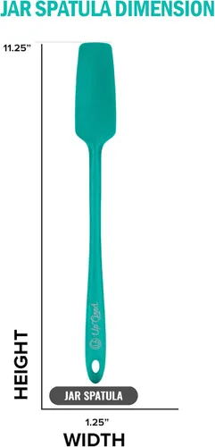 Miniatura 5 de Espátula de silicona para frascos, raspador de goma antiadherente resistente al calor de 600 °F, perfecta para tarros, batidos, licuadoras, Verde