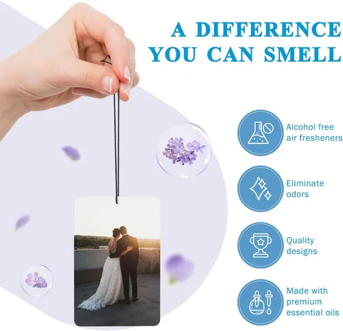 Miniatura 4 de Ambientador personalizado para automóvil – Ambientador de aire personalizado con foto de doble cara, ambientadores con olor con imagen para armario