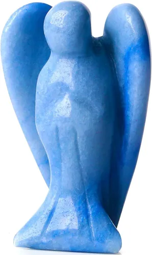 Miniatura 10 de QINJIEJIE Cristales de Piedra de Sangre Africana Decoración de Ángel Estatua de la Paz Piedra Ángel Guardián Sanador Gemas Talladas a Mano Lindas