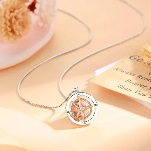 Miniatura 4 de Regalos de graduación para ella 2023 brújula collar de graduación para graduación de la universidad, regalos de graduación para hija, Latón, No es