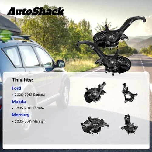 Miniatura 2 de AutoShack Conjunto de cojinetes de cubo de dirección y cubo de rueda con carga frontal, lado del conductor para Ford & Mercury, Escape 2005-2012