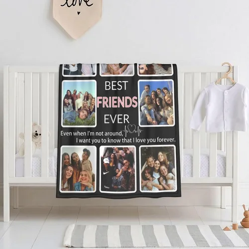 Miniatura 47 de Manta personalizada con collage de fotos, para hermana, amiga, madre, padre, familia, mascotas, parejas, en Navidad, cumpleaños, aniversario, regalo