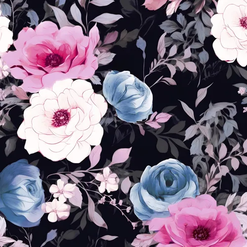 Miniatura 15 de ILHIIOR Papel tapiz floral azul oscuro para despegar y pegar, papel de contacto de hojas bohemias, papel de contacto con flores oscuras, extraíble