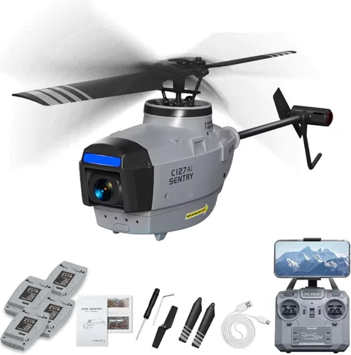 Miniatura 10 de RC ERA C127AI Helicóptero RC para Adultos, Hormiga Negra de 4 Canales con Motores Sin Escobillas de Control Remoto, Vehículo Aéreo No Tripulado