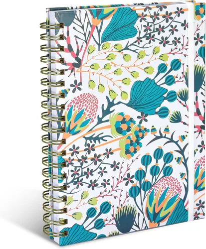 Miniatura 7 de Cuaderno de espiral, diario rayado A5 para mujer, diario en espiral de tapa dura con 2 bolsillos, cuadernos con rayas universitarias, lindo cuaderno