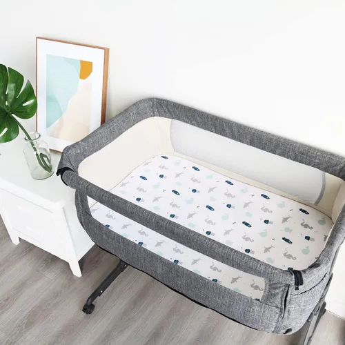 Miniatura 3 de Sábana de cuna, paquete de 2 sábanas de cuna, sábanas de cuna ultra suaves para bebés niños o niñas, ajuste universal para cuna rectangular