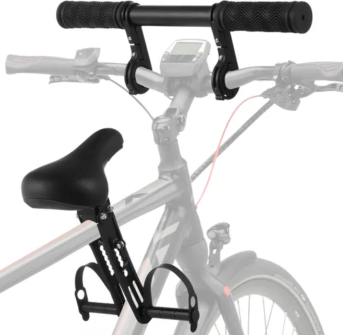 Miniatura 2 de Lnrueg Asiento de bicicleta para niños para bicicleta de adulto, asiento de bicicleta para niños con manillar y pedales de pie, asiento de bicicleta