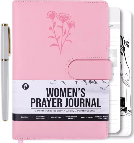Miniatura 10 de Prazoli - Diario bíblico cristiano de piel, cuaderno de estudio de las escrituras, agenda, devocional diario, sin fecha, regalos religiosos