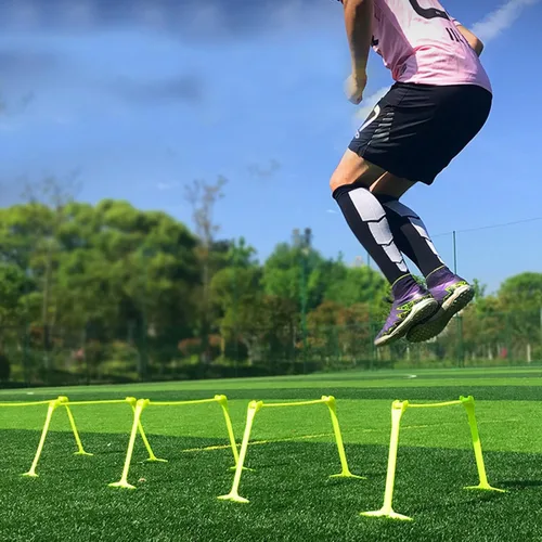 Miniatura 8 de YXXSDP Estragos de agilidad de velocidad ligera para entrenamiento, juego de obstáculos de entrenamiento de obstáculos ajustable portátil