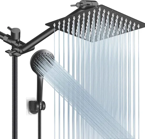 Miniatura 12 de PinWin Moderno cabezal de ducha cuadrado grande de 12 pulgadas con 5 modos de ducha de mano, brazo ajustable, fácil instalación sin herramientas
