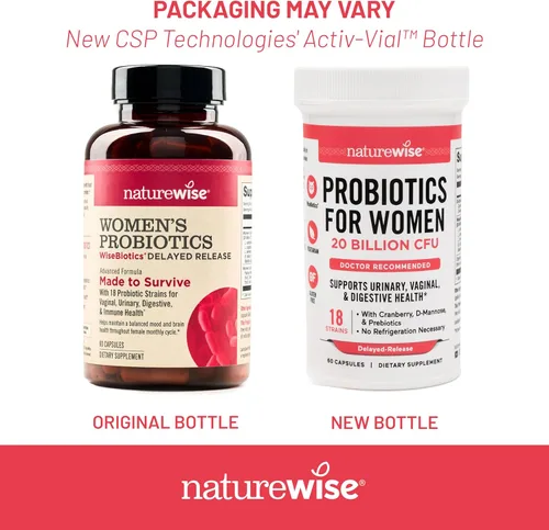 Miniatura 8 de NatureWise Probióticos para el cuidado de la mujer: 8 cepas, 6 mil millones de UFC con arándanos y manosa Cepas y probióticos más diversos por