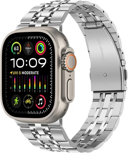 Miniatura 13 de Tasikar Correa compatible con Apple Watch Band de 1.654 pulgadas (Serie 11/10) 1.614 pulgadas, 1.575 pulgadas, 1.496 pulgadas, correa de metal