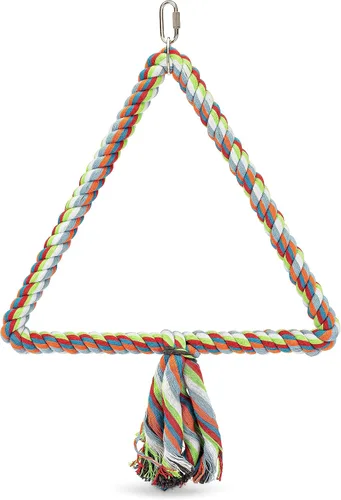 Miniatura 7 de Percha de algodón grande con forma de cuerda para pájaros, fabricada con materiales naturales, segura para trepar y masticar, ideal para loros