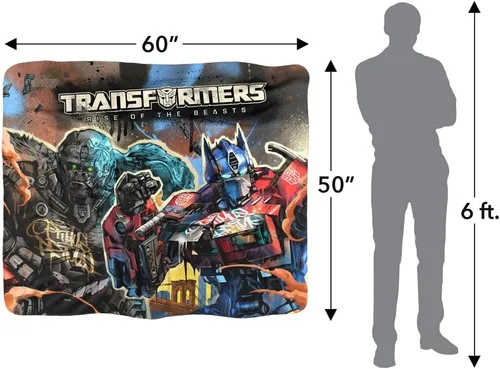 Miniatura 5 de Transformers: Rise of The Beasts - Manta de 50 x 60 pulgadas Optimus Primal Primal Mural Silky Touch Sherpa Back Super Soft