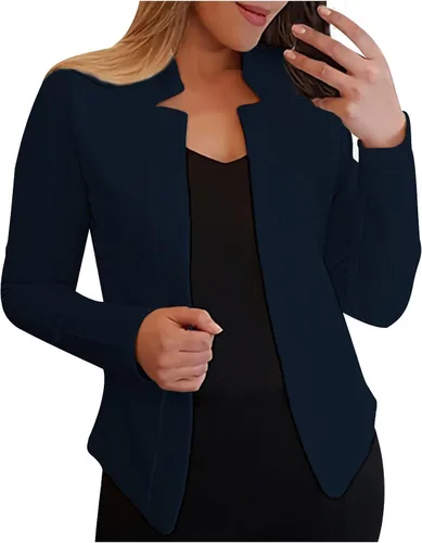 Miniatura 13 de Chaquetas ligeras para mujer, estilo casual, manga larga, frente abierto, chaqueta elegante, para trabajo, oficina, trajes profesionales