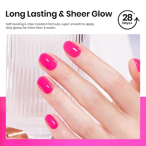 Miniatura 192 de Beetles - Esmalte de uñas de gel rosa claro, 0.5 fl oz, color rosa bebé, esmalte de gel que se absorbe con luz UV LED, arte de uñas de verano, salón