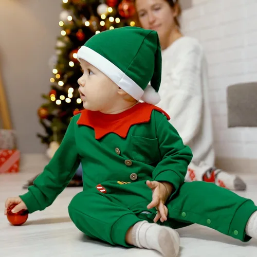 Miniatura 2 de My First Christmas - Conjunto de mameluco de manga larga para recién nacido, traje para bebé y niña