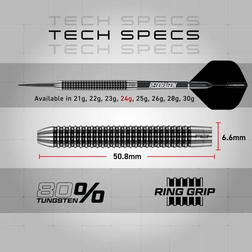 Miniatura 4 de RED DRAGON Pegasus Original Pegasus Switch Points - Powered by Winmau Professional Tungsten Darts Set Steel Tip 21g - 30g Enhanced Grip &